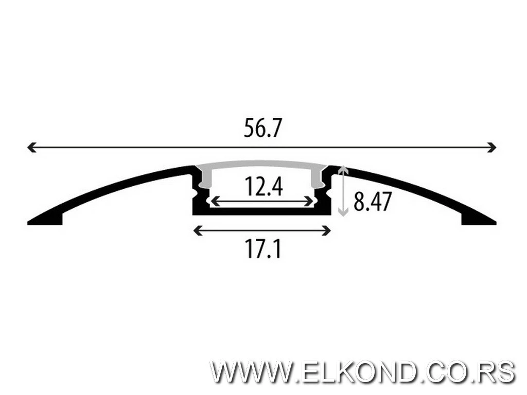 ALU PROFIL ZA LED TRAKU 57X11X2000MM