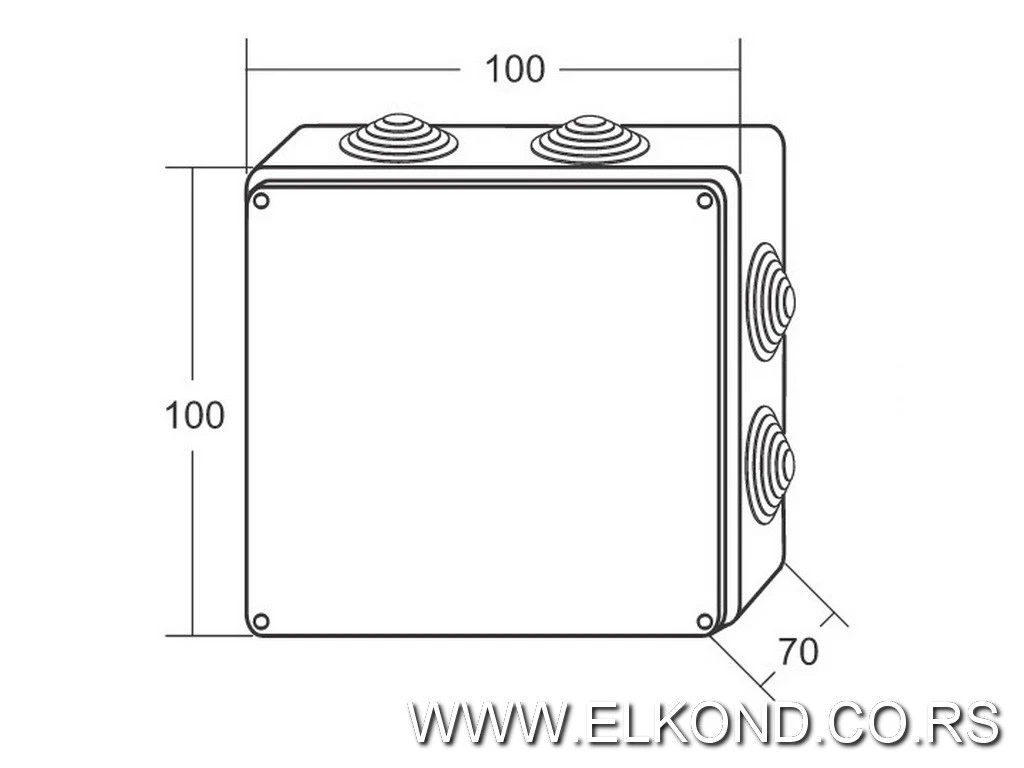 RAZVODNA KUTIJA OG PVC ME-KII 100X100X70 IP65 MIT