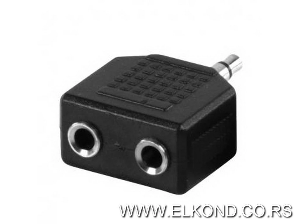 ADAPTER 2X3,5mm STER.UTIČNICA - 3,5mm STER.UTIKAČ