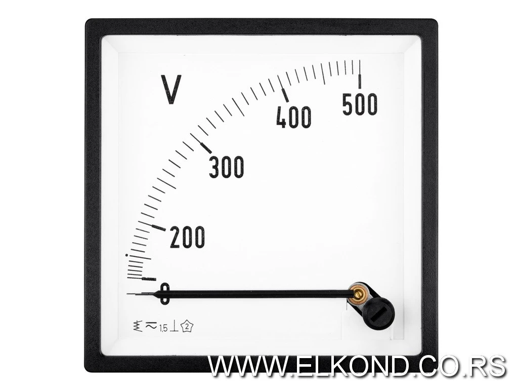 ANALOGNI VOLTMETAR 500V AC 96X96MM