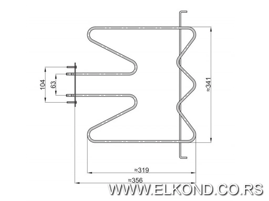GREJAČ ŠPORETA KONČAR 1400W NOVI TIP
