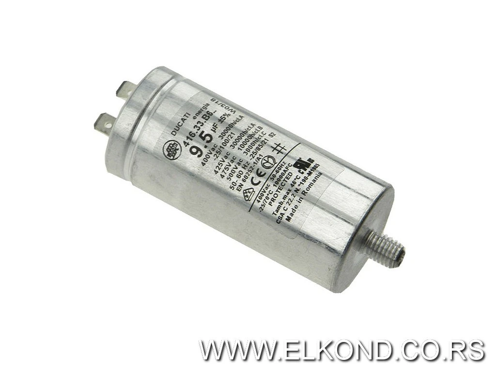 KONDENZATOR  9,5 mF 482000023158 WHIRLPOOL/INDESIT