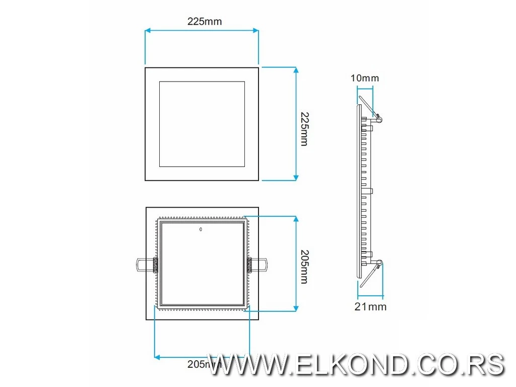 LED PANEL 18W 3000K 1500lm KVADRATNI UGRADNI