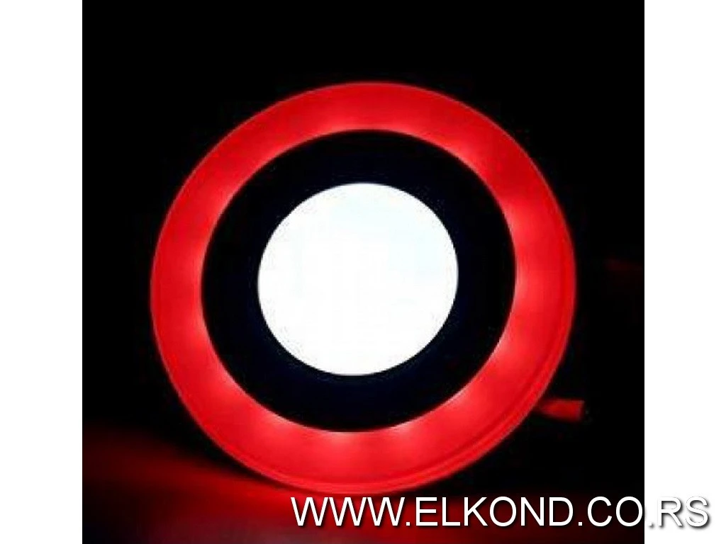 LED PANEL  3+3W 6500K CRVENA OKRUGLI UGRADNI