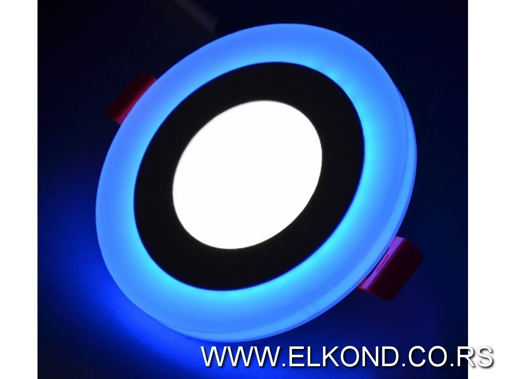 LED PANEL  3+3W 6500K PLAVA OKRUGLI UGRADNI
