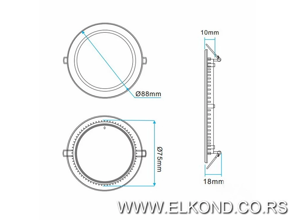 LED PANEL  3W 3000K 160lm OKRUGLI UGRADNI S-NIKEL