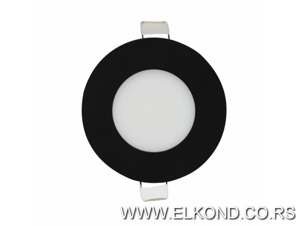 LED PANEL  3W 6500K 160lm OKRUGLI UGRADNI BLACK
