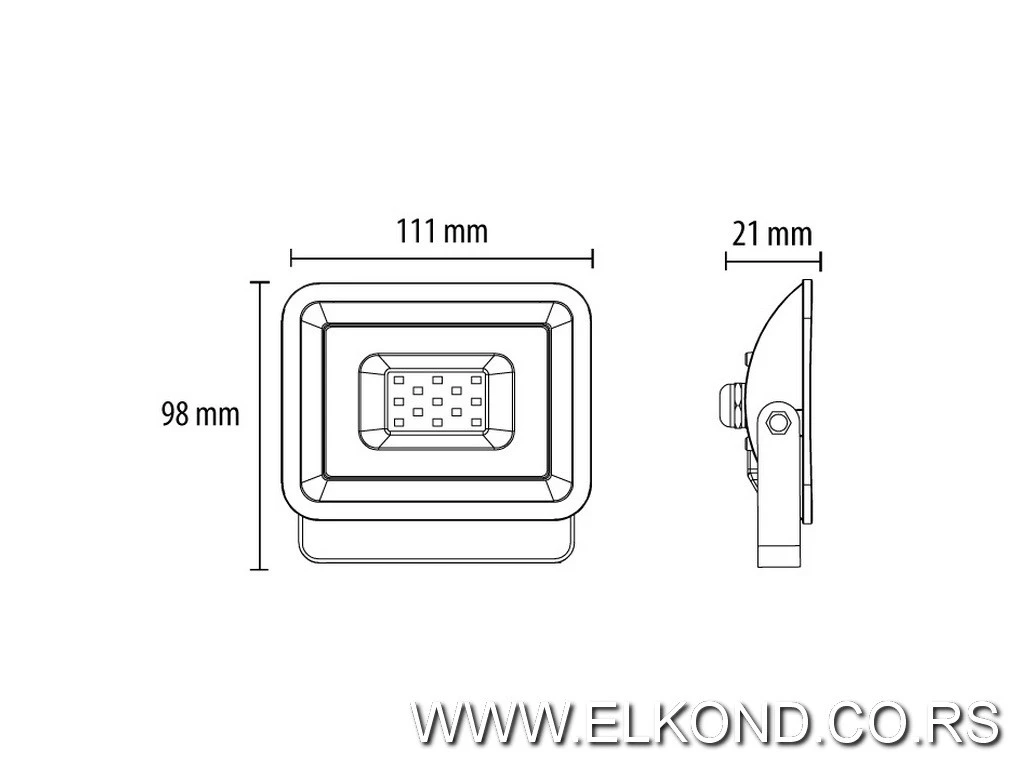 LED REFLEKTOR 10W 6500K 900lm SMD CRNI PROSTO