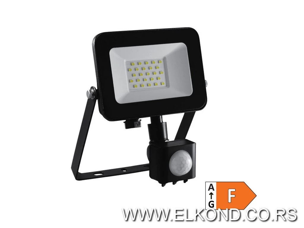 LED REFLEKTOR 20W SA SENZOROM PROSTO CRNI