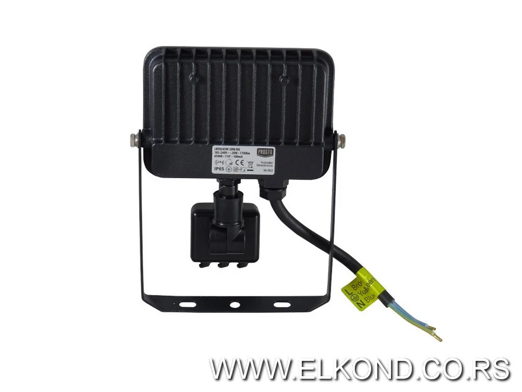 LED REFLEKTOR 20W SA SENZOROM PROSTO CRNI