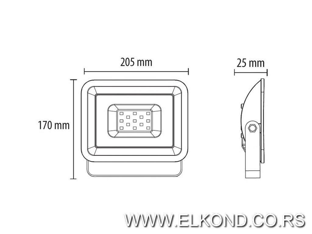 LED REFLEKTOR 50W 6500K 4000lm SMD CRNI PROSTO