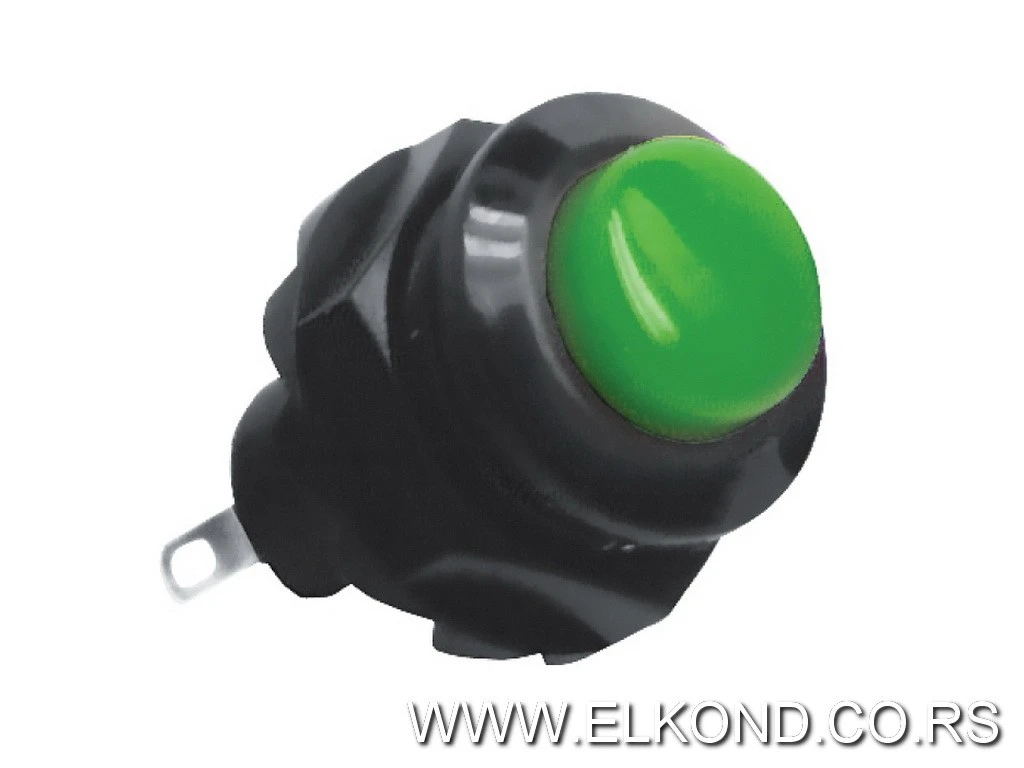 TASTER OKRUGLI ZELENI 250V/1.5A 13MM SP12/GR
